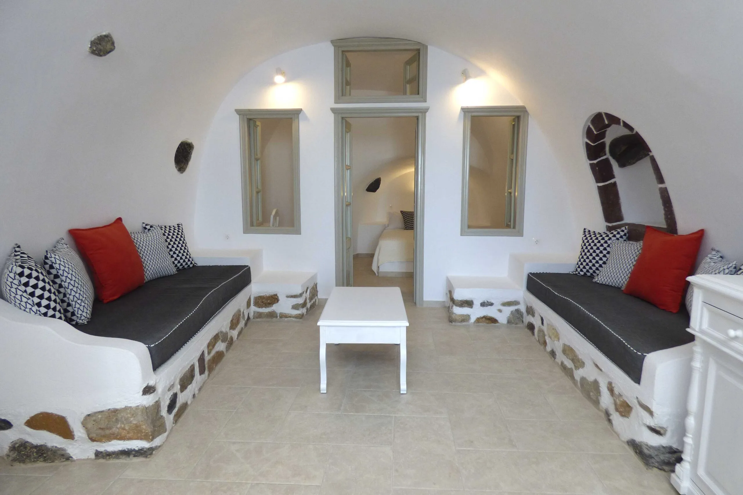 cave suite villa lukas living room area
